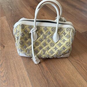 Louis Vuitton White and Beige Speedy